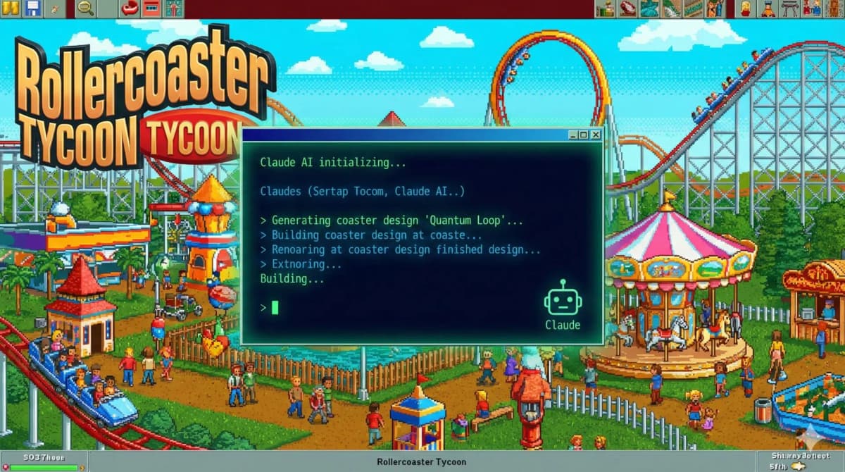 We Put Claude Code in Rollercoaster Tycoon: AI Meets Theme Park Management