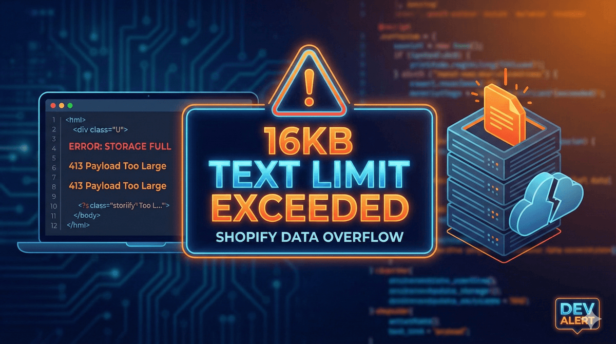 Shopify's Metafield Bombshell: 2MB to 16KB Limit (What You Must Do Now)