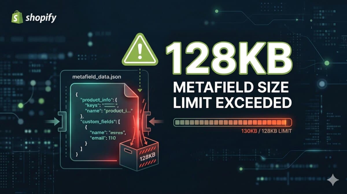 Shopify's JSON Metafield 128KB Cap: What Developers Need to Know