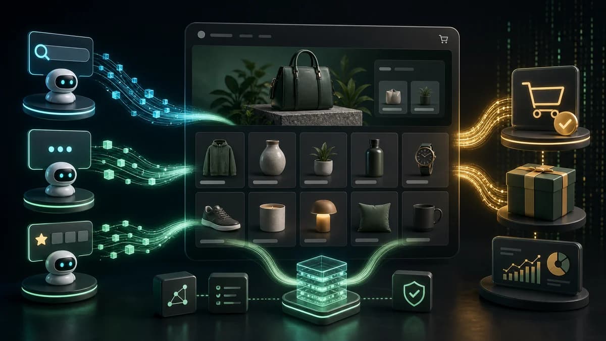 AI agent traffic flowing into ecommerce product discovery and checkout