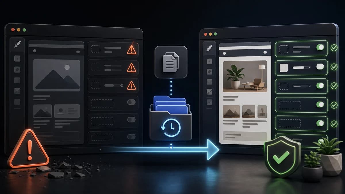 Shopify theme update customization loss and backup restore workflow
